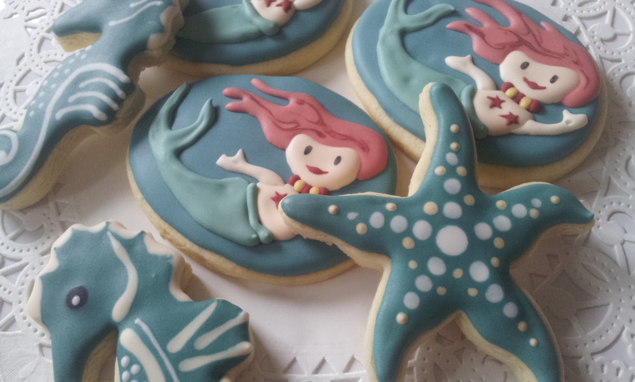 Meramaid cookies for birthday favor